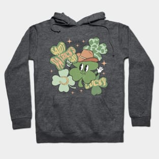 Lucky Saint Patrick's Day Green Shamrocks Western Cowboy Cowgirl Hoodie